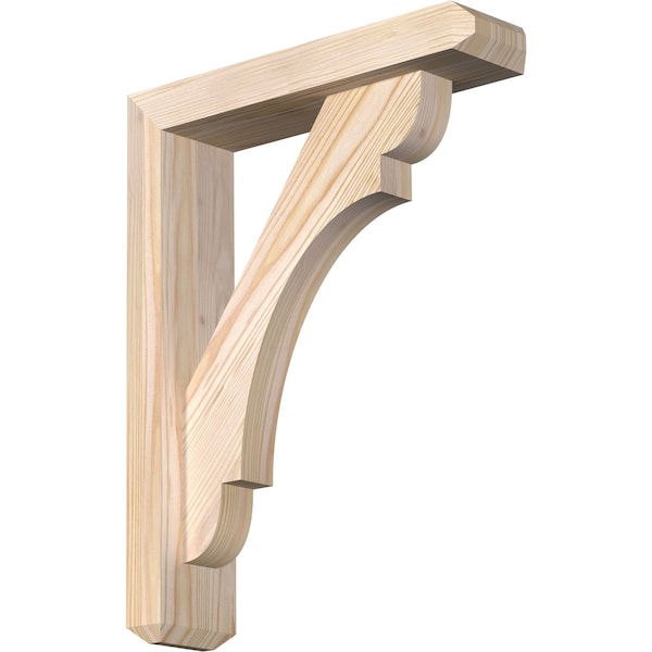 Ekena Millwork Olympic Craftsman Smooth Bracket w/ Offset Brace, Douglas Fir, 3 1/2"W x 14"D x 18"H BKT0402X14X18OLY04SDF - main